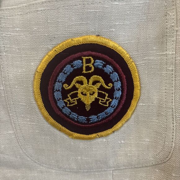 Vintage 1950 Abercrombie & Fitch Oatmeal Irish Linen Coat Crested Blazer Rare 40 - Picture 2 of 12